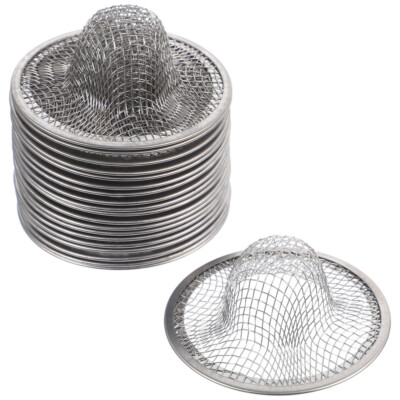 20 Pcs officiel Stainless Steel Filter Small Mesh Strainer Food Strainers for Sinks