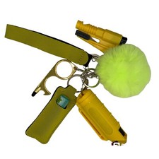 Safety Protection Keychain Set of 5 Pieces Yellow