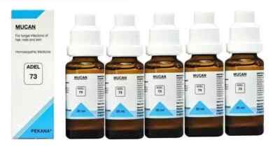 Pack of 5 ADEL 73 Mucan Drops (20ml)   Homeopathic Antifungal Remedy   Free Ship