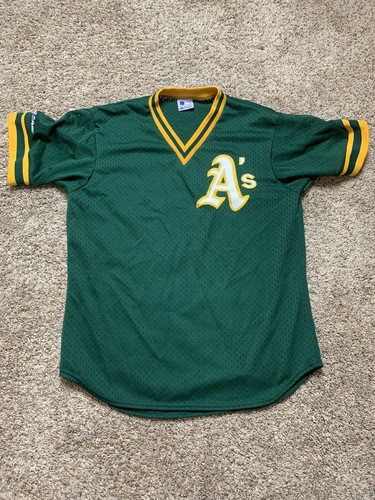 Vintage Oakland As Athletic Majestic Mesh Jersey Size XL Rare Y2K