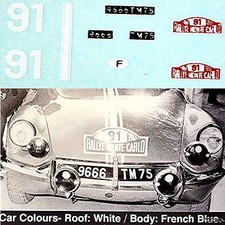 Citroen DS 21 Rally Monte Carlo 1967 #91 Jean Rives 1:87 Decal