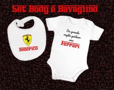 COMPLETINO BODY BAVAGLINO FERRARI NEONATO DA 6-24 MESI PERSONALIZZATO CON NOME