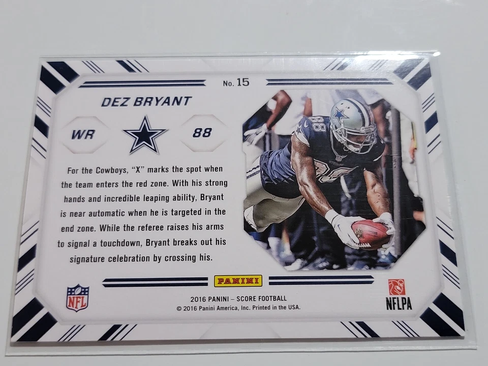 DEZ BRYANT 2016 Panini Score Chain Reaction Gold Border #15.  COWBOYS - Image 2 of 2