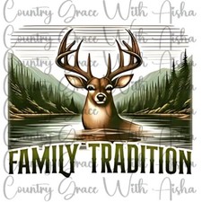 Sublimation Transfer Deer Family Tradition Ready To Press Heat Transfer