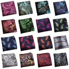 Men Paisley Floral Pocket Square Hanky 25cm x 25cm Colorful Handkerchief HZ316
