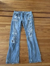 BKE Carter Mens Distressed Blue Jeans Destroyed 32L
