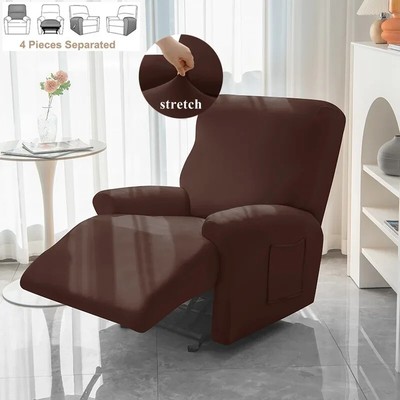 Stretch Recliner Cover Non-slip Single Slipcover Soild Color Armchair Protector