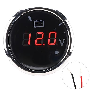 Battery Voltage Gauge 2in Vehicle LED Volt Gauge Voltage Meter Kit Digital Vo...