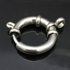 10pcs Quality 316L stainless steel Spring Ring Clasps with hoop Silver Connector