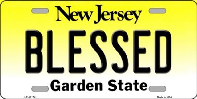 Blessed New Jersey Novelty Metal License Plate Tag for Cars