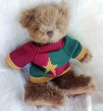 Russ Bears From the Past Wadsworth Teddy Bear Plush Brown Star Sweater 15"