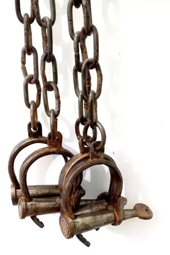 Vintage Handcuffs Antique Metal Iron Hand & Leg Handcuffs Style Shackles - Bild 5 von 5