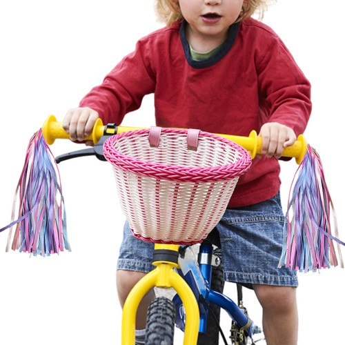 Kids Bicycle Basket Kit Front Handlebar Girls Bicycle Basket Bike Decoration - Picture 6 of 13