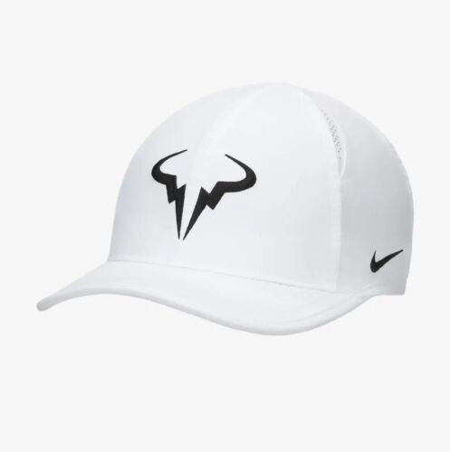 Nike Dri-Fit Rafa Nadal Club Cap Unstructured Hat White SZ M/L Adult FB5600-100