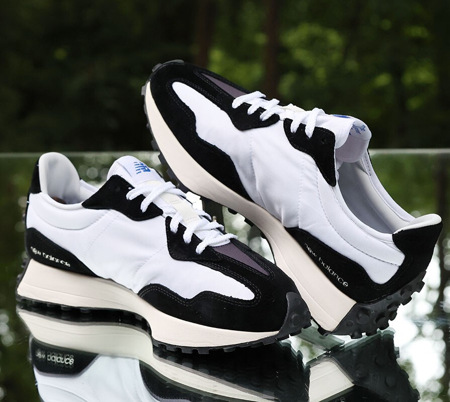New Balance 327 Black Phantom Men's Size 10.5 White Custom New Balance 327 Black Phantom Men's Size 10.5 White Custom