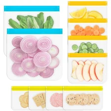 10 Pack Reusable Storage Bags Silicone Food Storage Bags for Marinate Sandwich