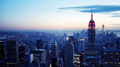 Anime new york city manhattan building empire state usa Play Gaming Mat Desk