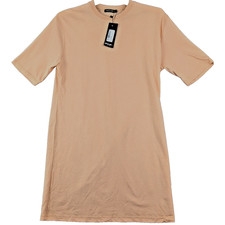 Nasty Gal T Shirt Dress Womens Medium Sand Beige Oversized Relaxed NWT 38" Chest