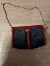 Gucci Handbag Shoulder Stained Authentic Suede