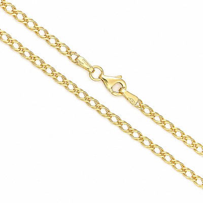 9ct Geniune Yellow Gold 2.5 mm Double Curb Chain 16'' 18'' & 20'' Necklaces