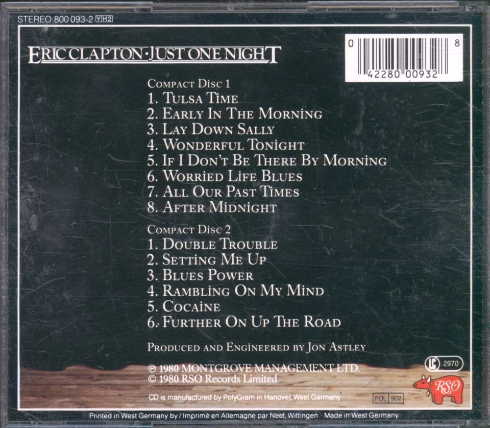 Eric Clapton Just One Night double CD Europe Polydor with booklet in large jewel - Bild 2 von 4