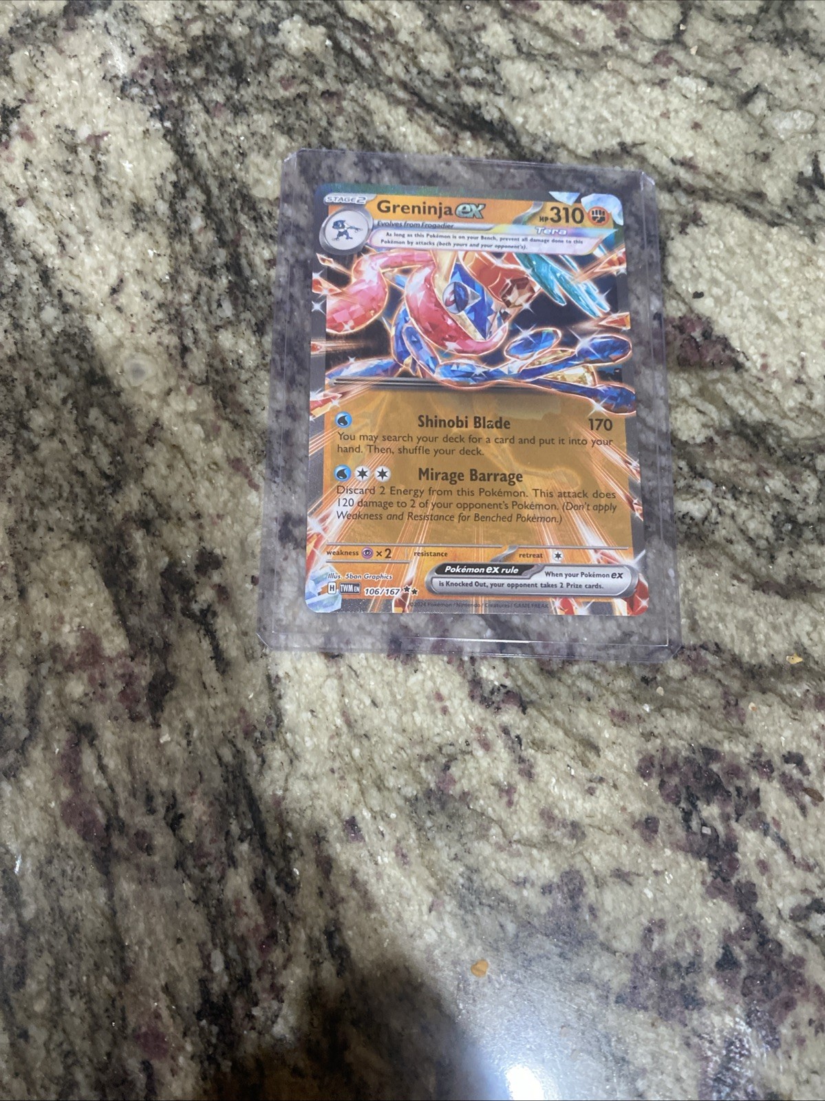 PSA 10 Worthy Greninja ex 106/167 Sv06: Twilight Masquerade Holo