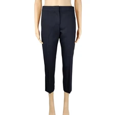 Alexander McQueen Womens Black Wool Silk Cropped Trousers Size 42