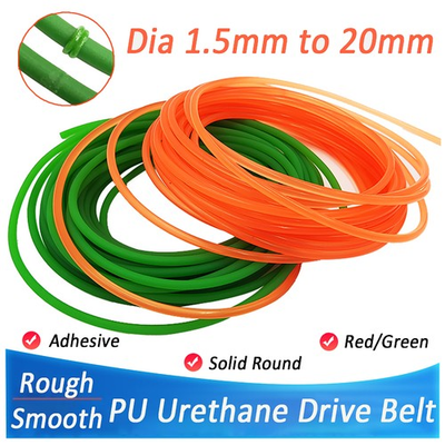 #ad PU Urethane Drive Belt Round Polyurethane Dia 1.5mm 20mm Rough Smooth Red Green $150.95