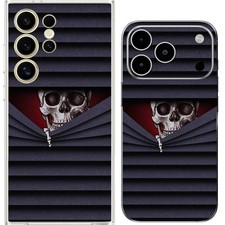 Funda protectora de silicona para persianas divertidas Nosy Skeleton Peeping / a prueba de golpes / magnética