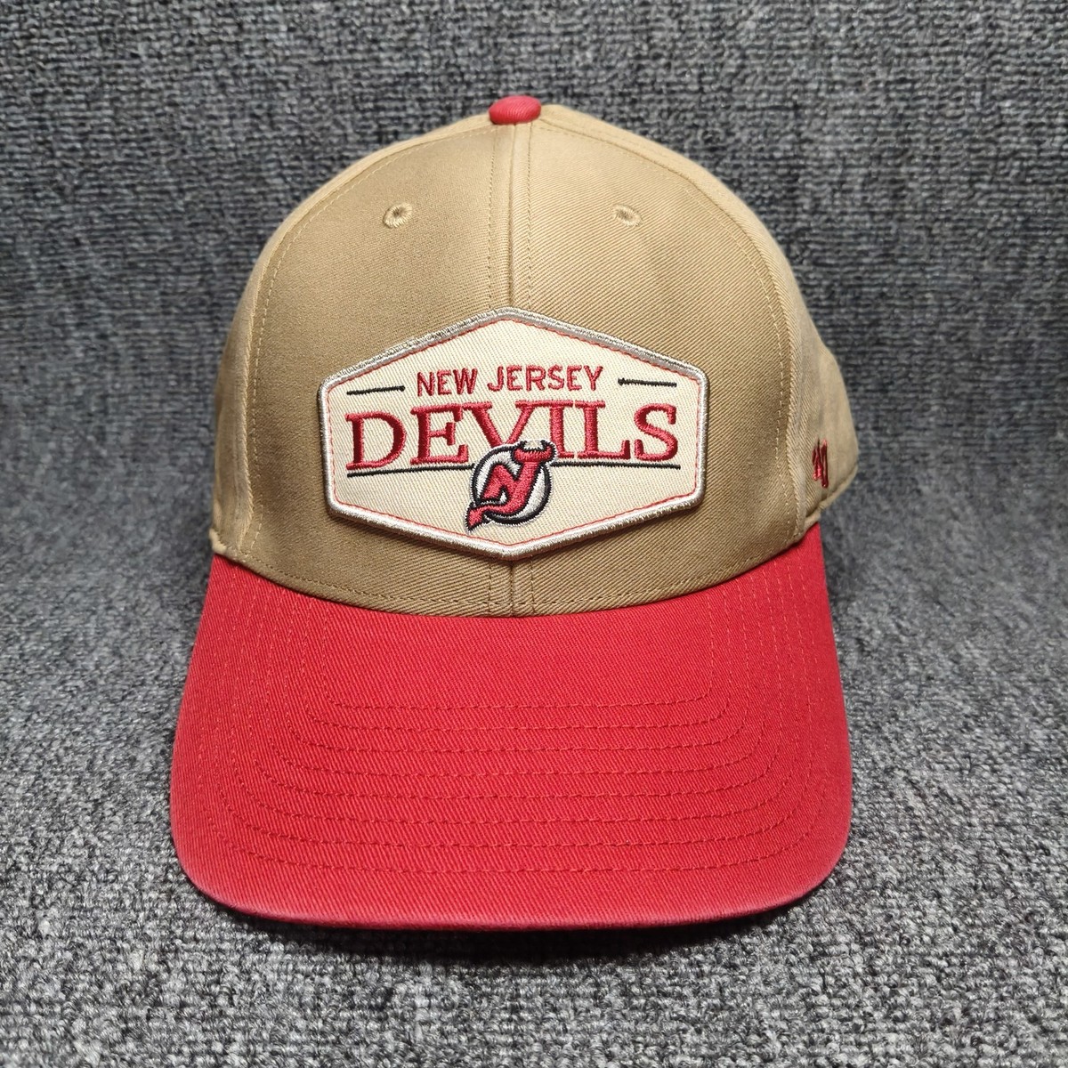 '47 Brand NHL New Jersey Devils Snapback Hat Cap Khaki Red