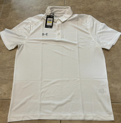 Under Armour Team Tech Mens Short Sleeve White Polo Shirt NEW w/ Tag Medium