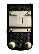 Vtg Black Leather Radio Mic Clip-in Belt Holster - Ham Radio Mic Holder