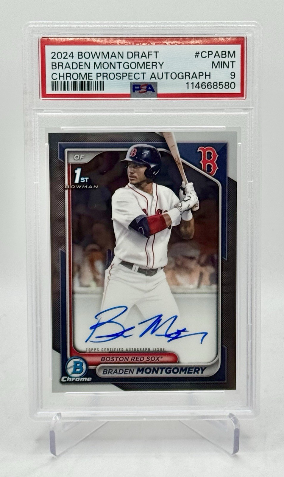 Braden Montgomery 2024 Bowman Draft Chrome 1st Auto RC #CPA-BM - PSA 9 Mint