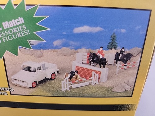 1999 NEW RAY COUNTRY PLAY SERIES TOY 3 Horses 2 Riders Pickup Jumping Fence Wall - Picture 5 of 7