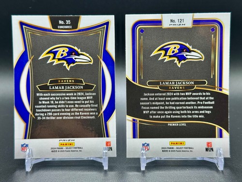 2024 Panini Select Lamar Jackson Concourse + Premier Black & Green Shock Prizm - Foto 2 di 2