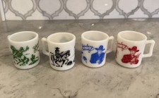 Hopalong Cassidy Vintage Cowboy Western Mugs Set of 4 Blue Green Red Black