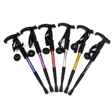 Trekking Stick Walking Hiking Poles Adjustable Folding Anti-Shock Sticks