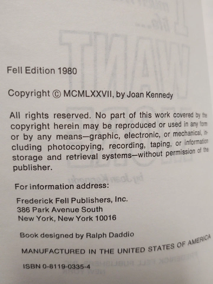 Vtg I don't want much from life I WANT MORE By Joan Kennedy RARE Signed Edition Foto 3 de 4