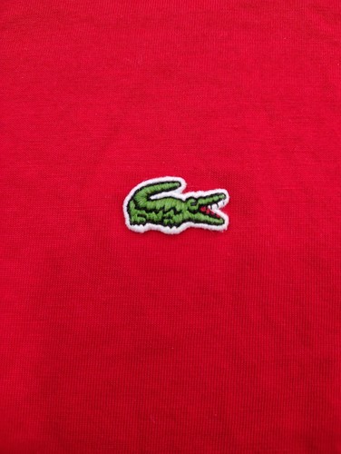 Camiseta roja Lacoste 100 % algodón Pima cuello en V cocodrilo talla 9 4XL ajuste regular - Imagen 2 de 7