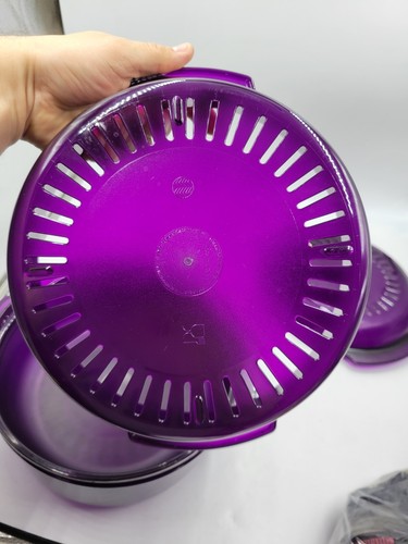 Tupperware Microwave Stack Cooker Steamer Cranberry Red 4 Piece Set 2192 Read - Picture 16 of 16