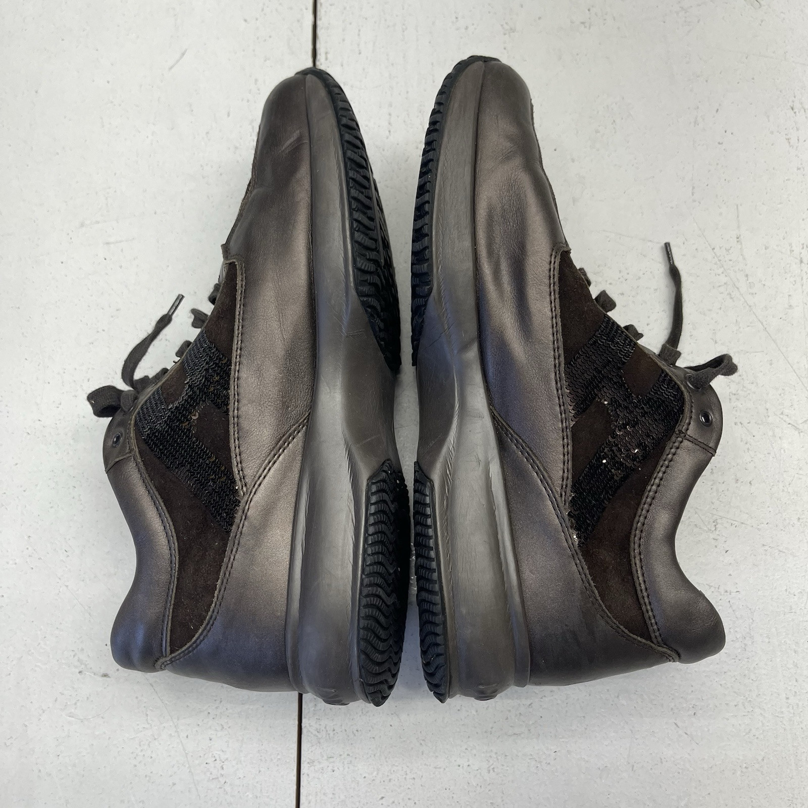 Hogan Interactive Brown Suede Sequin Platform Sne… - image 8