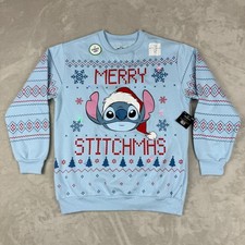 Disney Ugly Christmas Sweater Adult M Lilo  Stitch Light Up Merry Stitchmas NWT