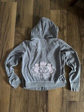 Vtg Juicy Couture Velour Zip Up Hoodie Gray Rhinestone Scottie Dog Y2K XL Fits M
