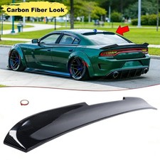 Carbon Fiber Look Rear Roof Spoiler Wing V-style Fit For Dodge Charger 2015-2023 Carbon Fiber Look Rear Roof Spoiler Wing V-style Fit For Dodge Charger 2015-2023