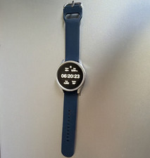Samsung Galaxy Watch4 Classic 46mm Silver Blue Silicone Band Wear OS Touch