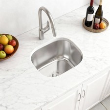 Bar/RV Sink, 15x13 Inch Small Undermount Kitchen Sink 304 Stainless Steel Sink