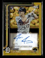 2025 Topps Gilded #CGA-JJU Jace Jung Rookie Auto Yellow/Gold #/75 Detroit Tigers