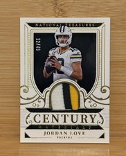 2025 Panini National Treasures - Century Materials Jordan Love #CM-JLE Gold /49
