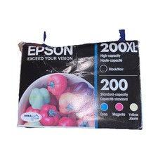 Epson 200XL Black & 200 Color Ink Cartridges Yellow, Magenta, Cyan (Exp 07/2023)