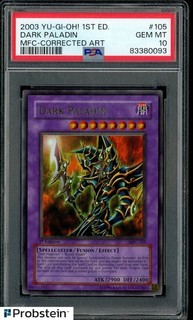 2003 YU GI OH! MFC MAGICIAN'S FORCE #105 DARK PALADIN MFC CORRECTED ART PSA 10